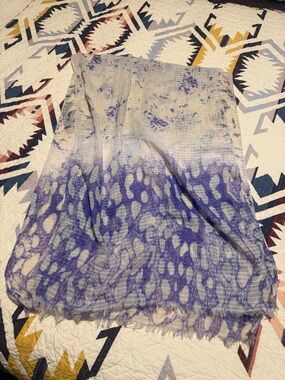 Sheer Purple Ombre Abstract Scarf